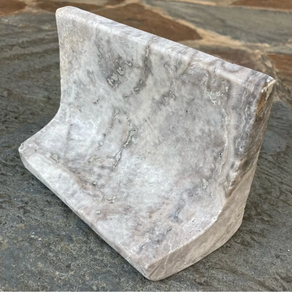 🌲 Travertine Soap Dish, Natural Stone. NWOT.